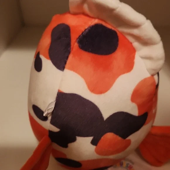 Squishmellow Cute Small Orange and White Koi Fish Plush Toy - Picture 4 of 7